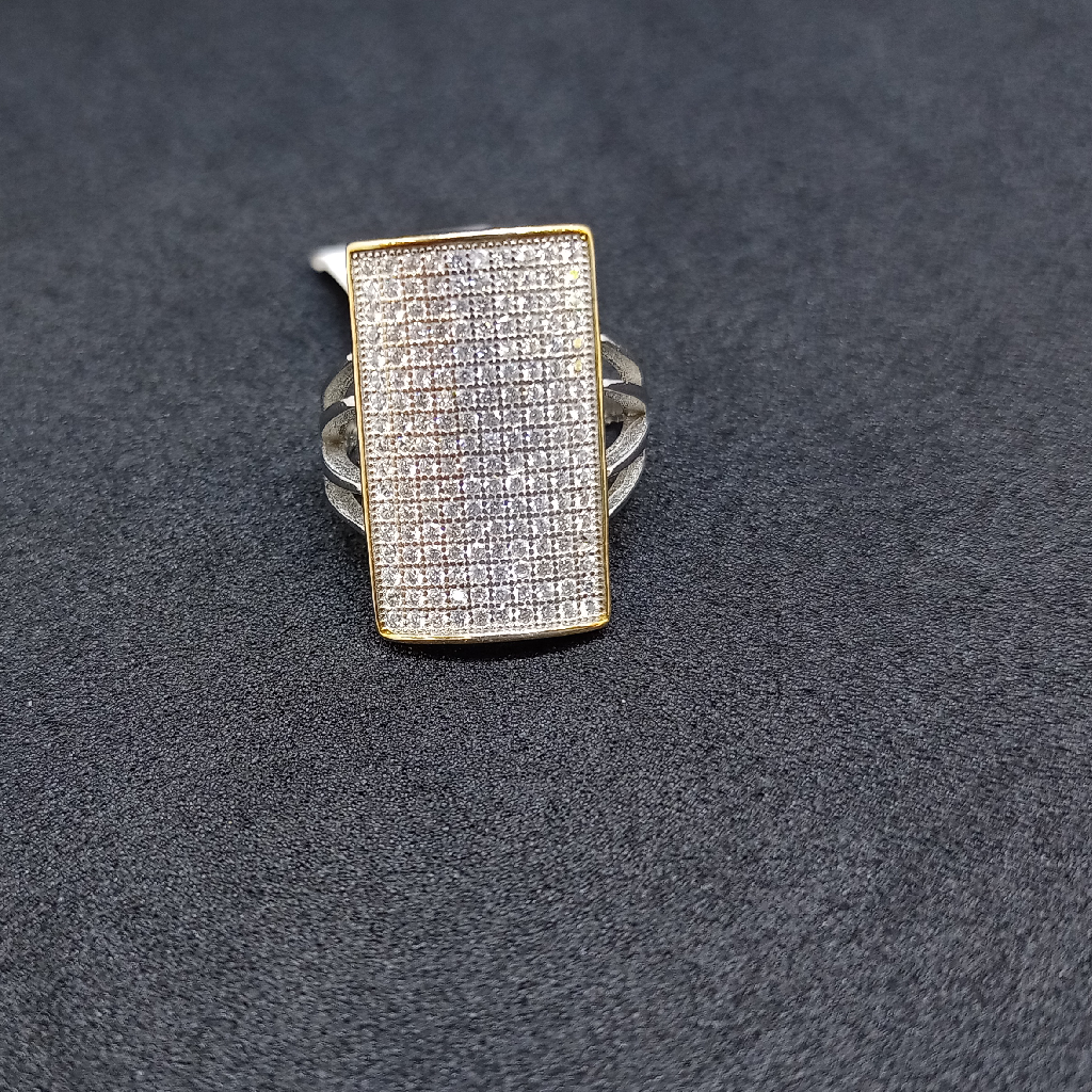 Silver Plain Diamond Ring