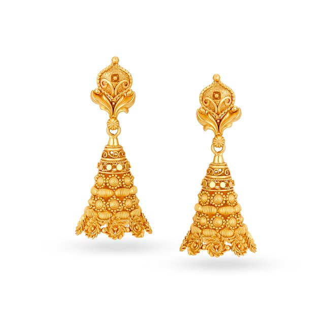 22K Gold Kalkatti Design Earrings