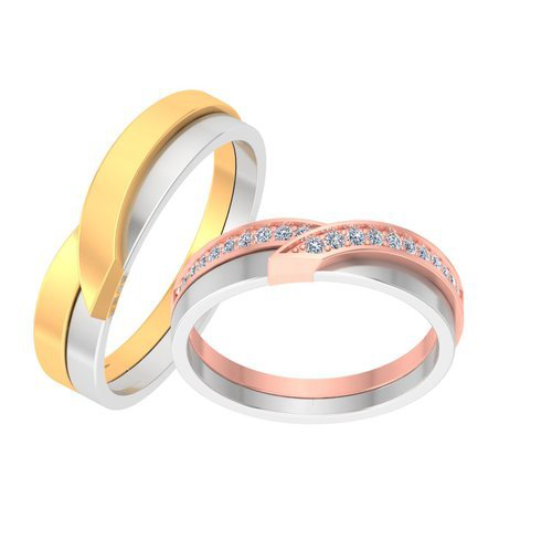Gold couple ring rose gold yellow gold