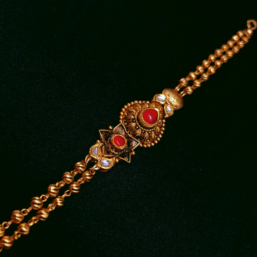 ANTIQUE KUNDAN BRACELET GOLD 22K HALLMARK