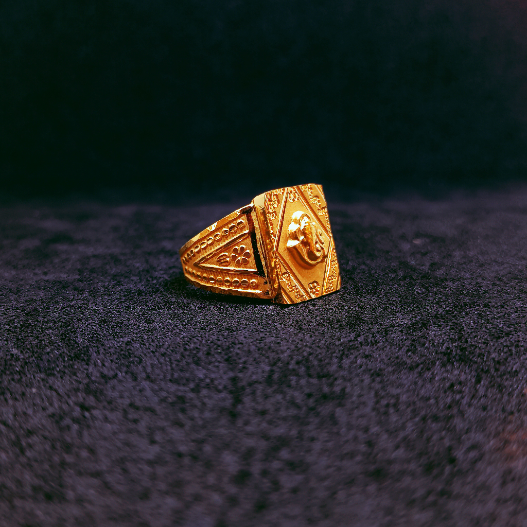 22k Gold ganpati nakshi ring