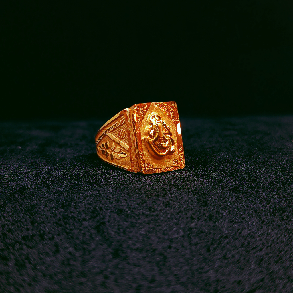 22k Gold ganeshji Nakshi Design Ring