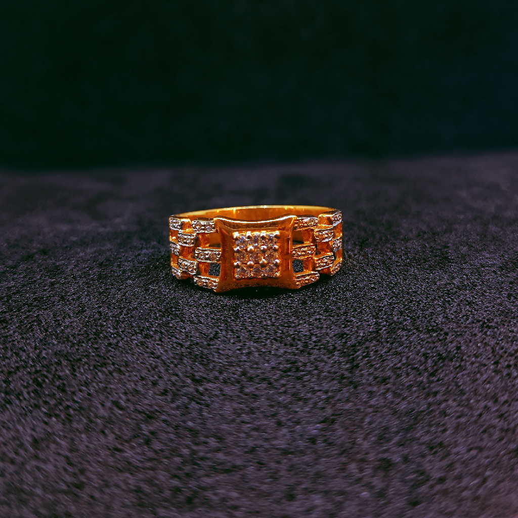 916 Gold diamond simple ring