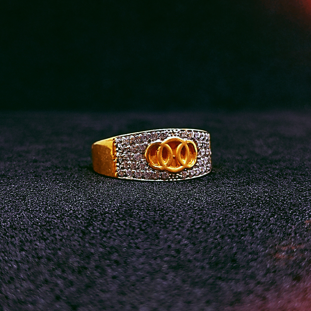 22k Gold Audi Logo diamond ring