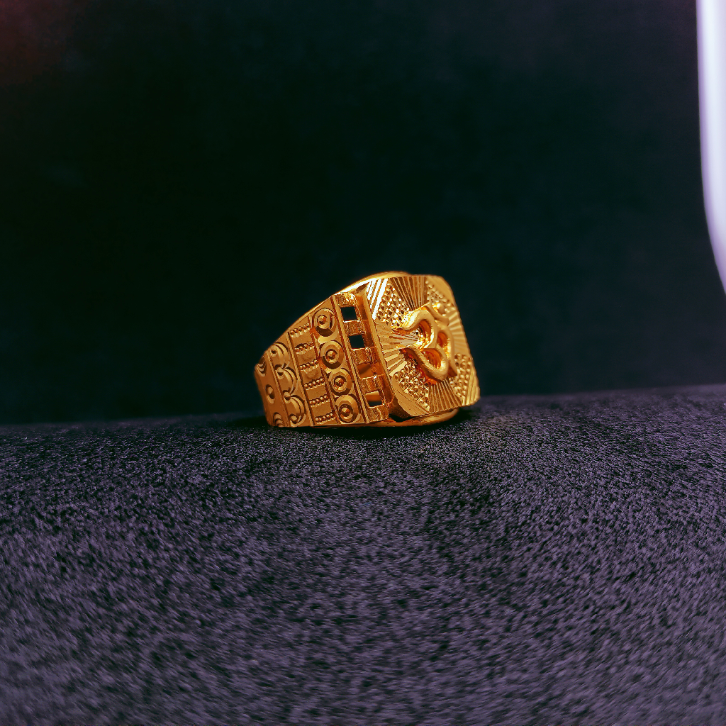 22k gold om icon ring
