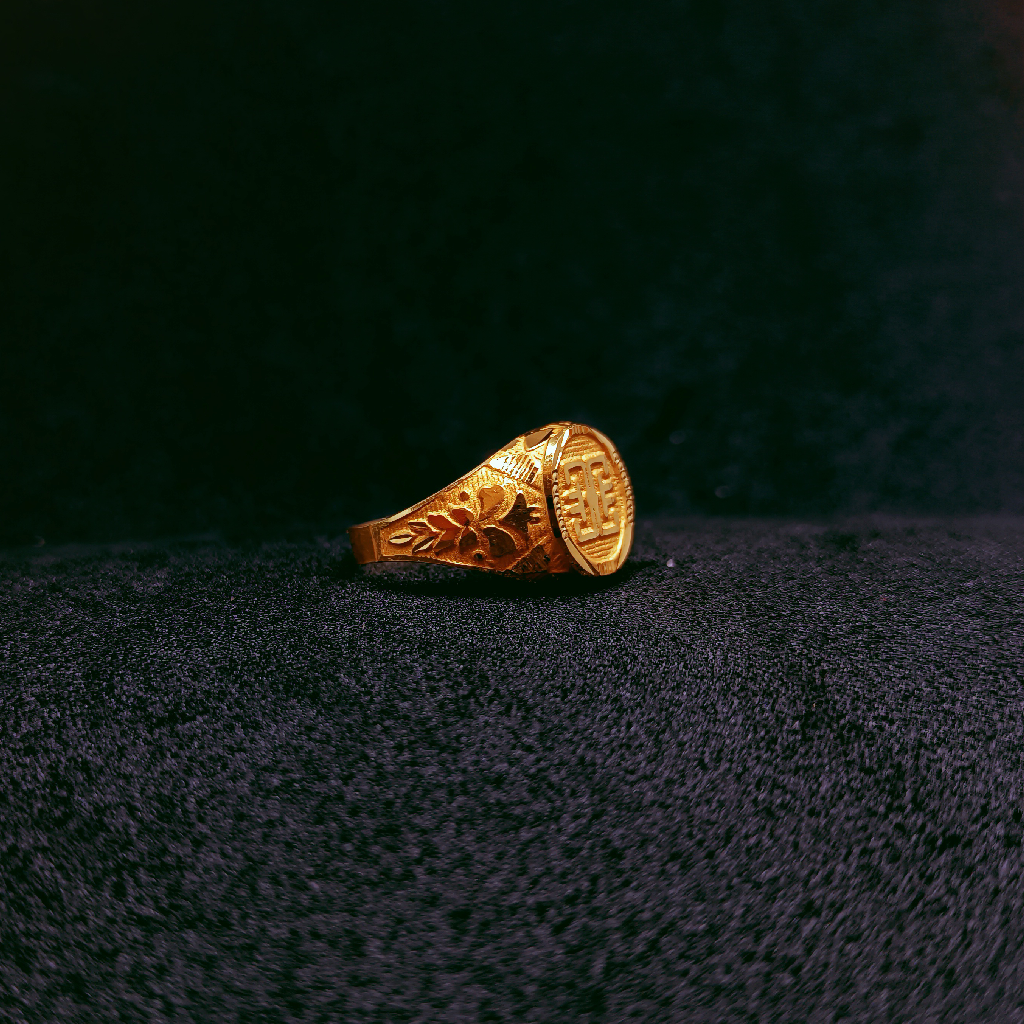 916 gold round ring for men