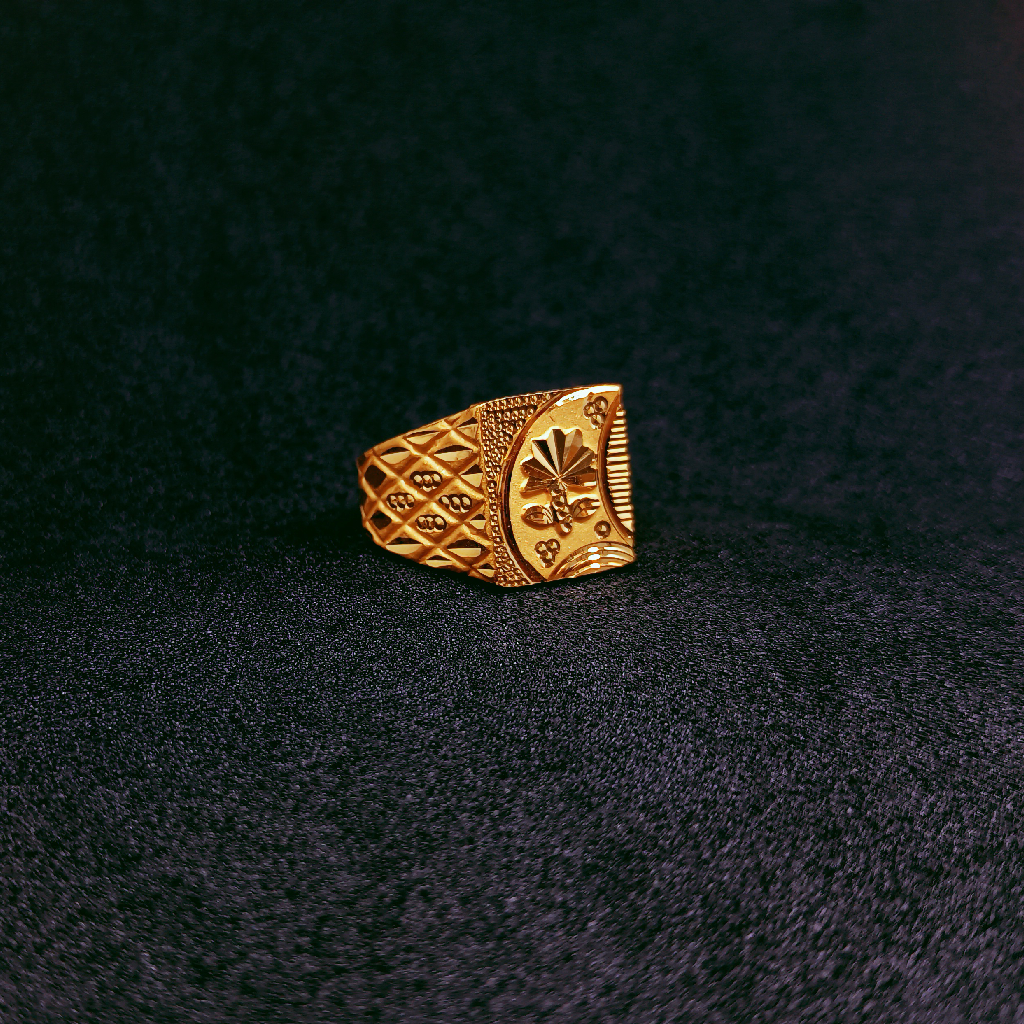 22k gold flower design hallmarked ring