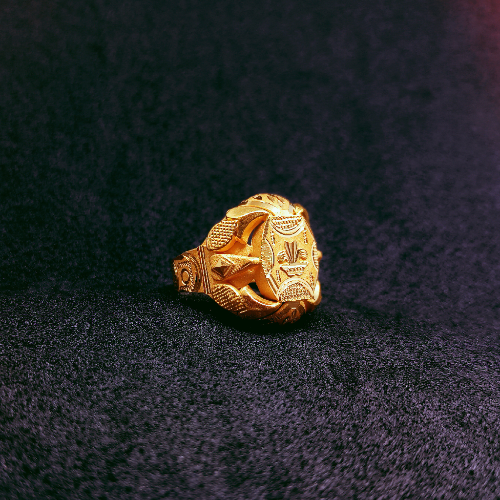 916 Gold Nazrana Leaf Design Ring