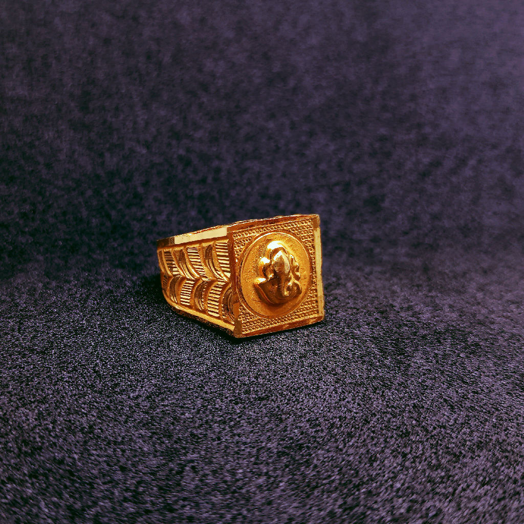 22k gold god icon ring