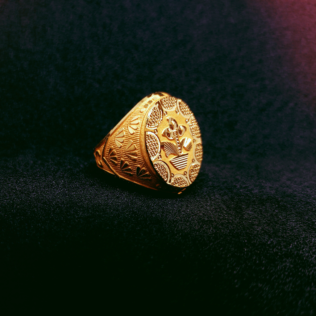 916 gold plants icon ring