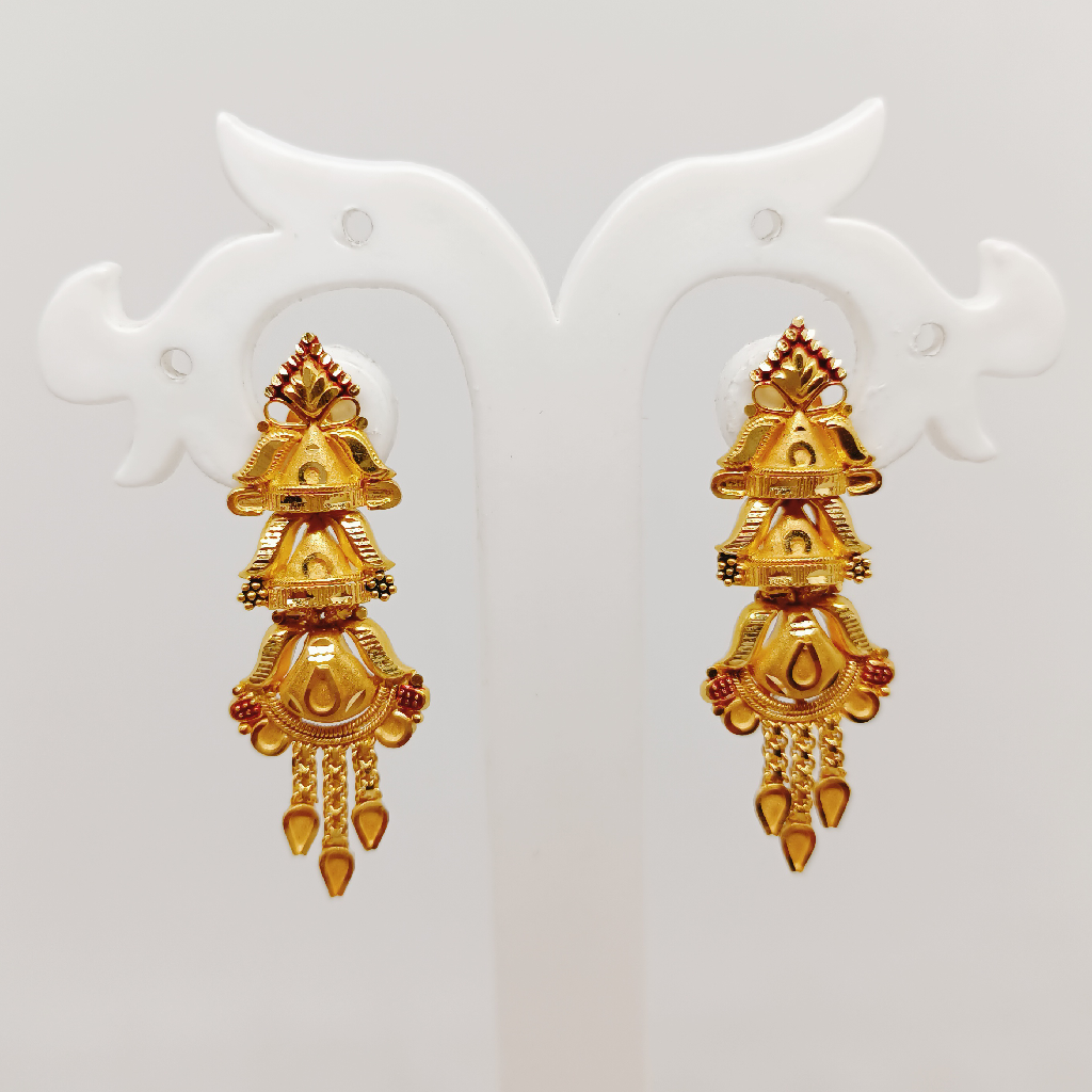 22k Gold Set Steps Earrings