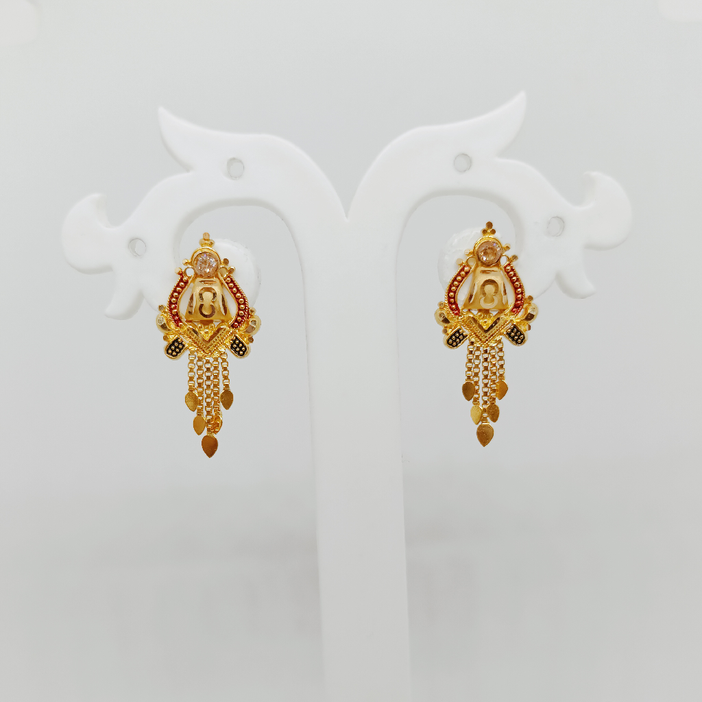 22k Gold Media size Design Earrings