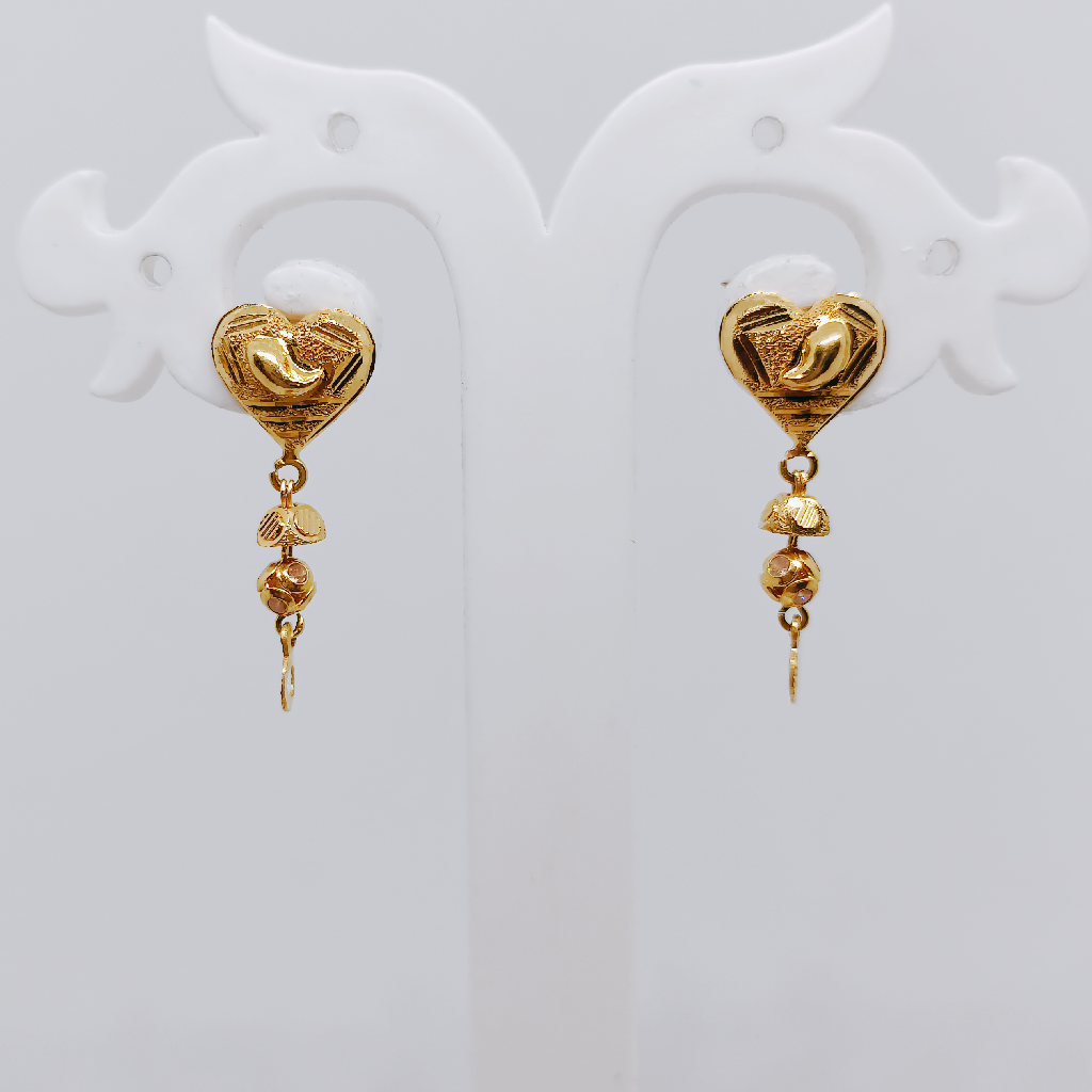 916 gold heart Earrings