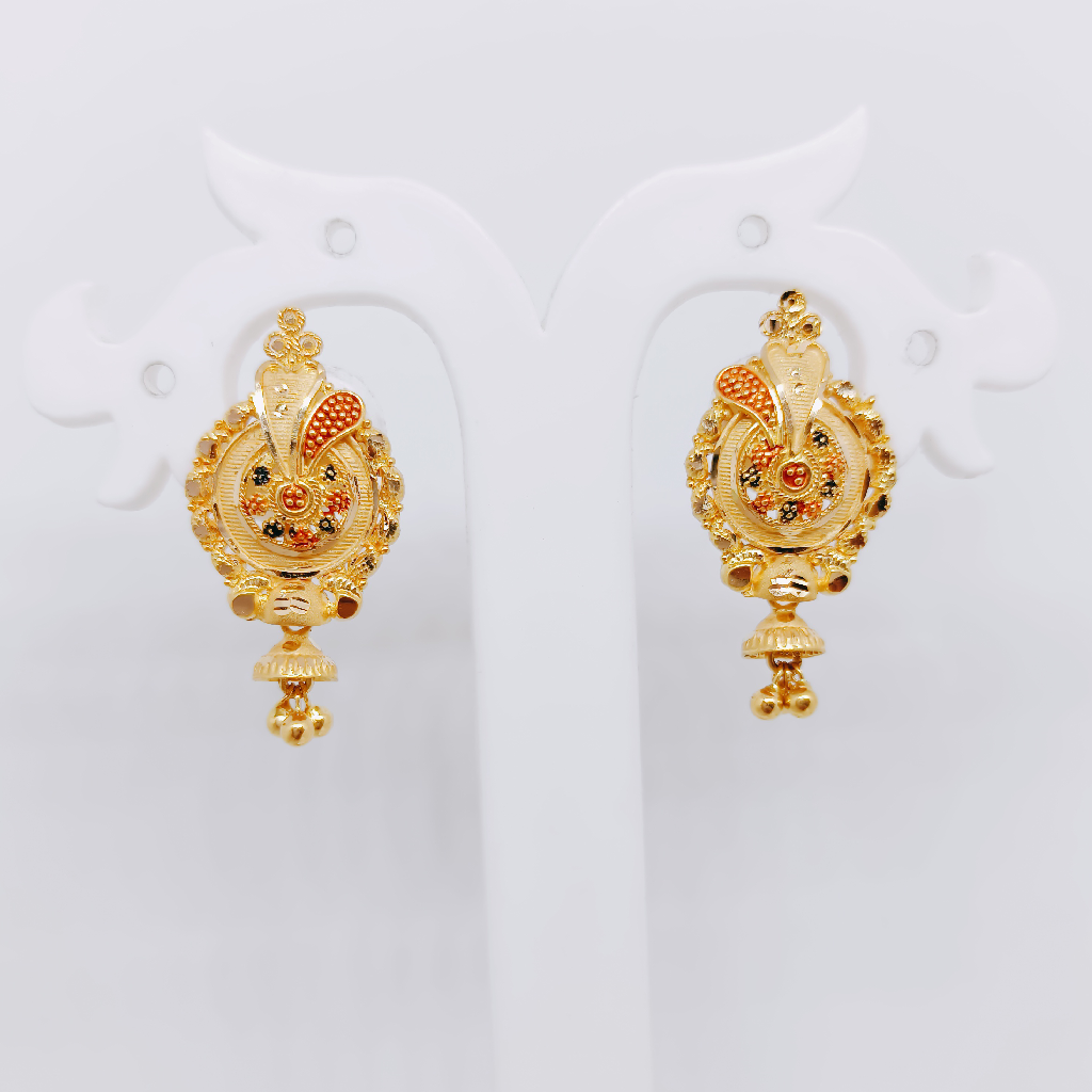 916 gold traditional kalkatti design earrings