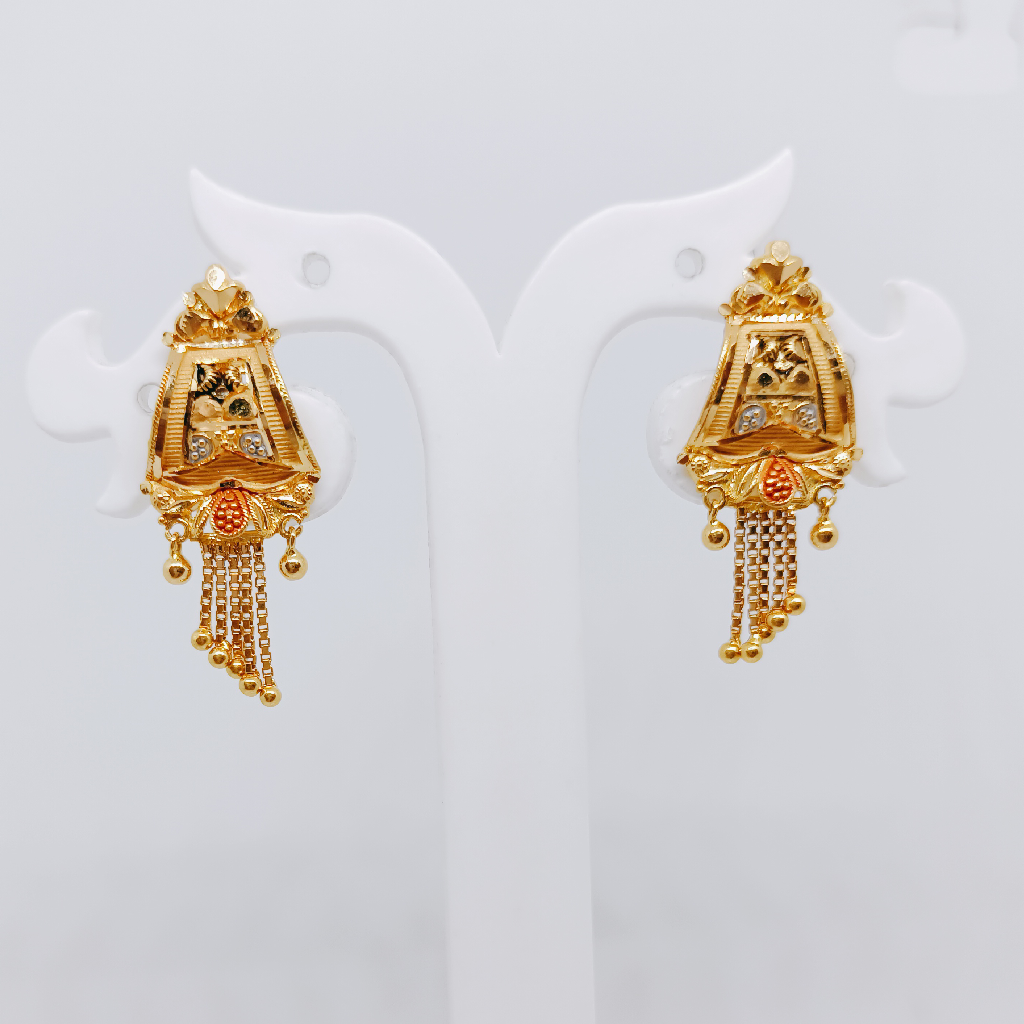 22k gold meena work design Earrings