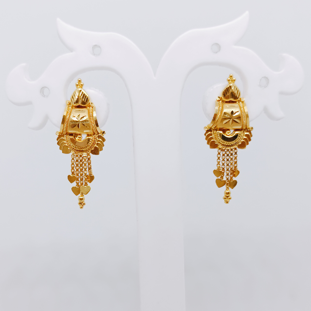 20k gold plain j Earrings for ladies