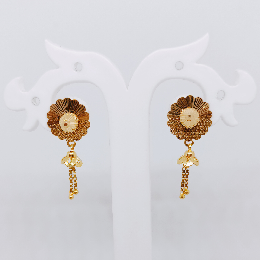 20k solid sunflower design Earrings