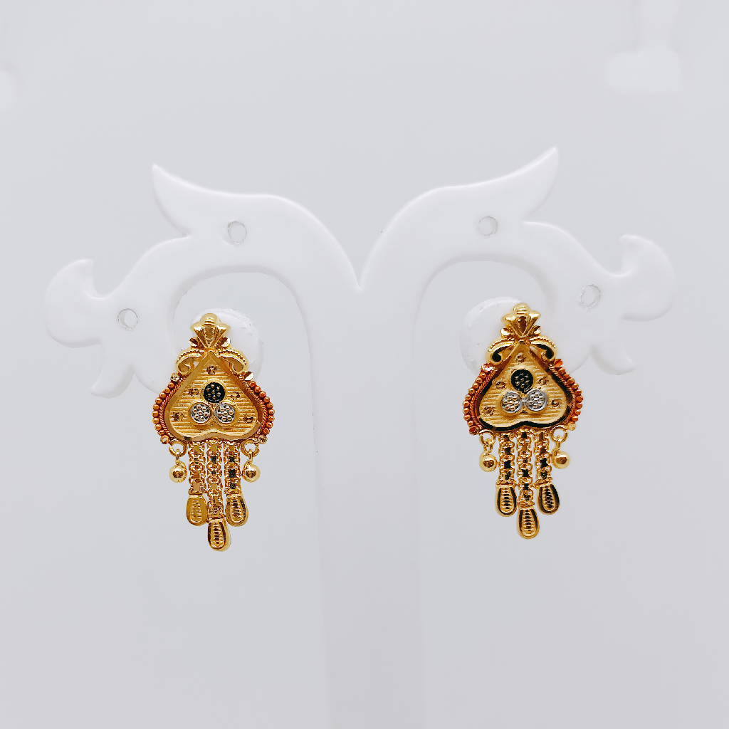 916 gold colourful design Earrings