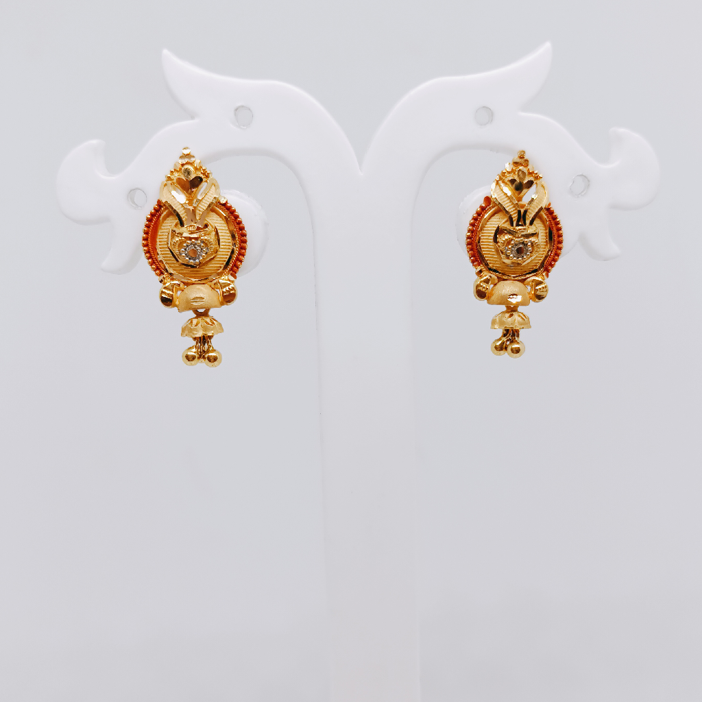 gold with meenakari Earrings