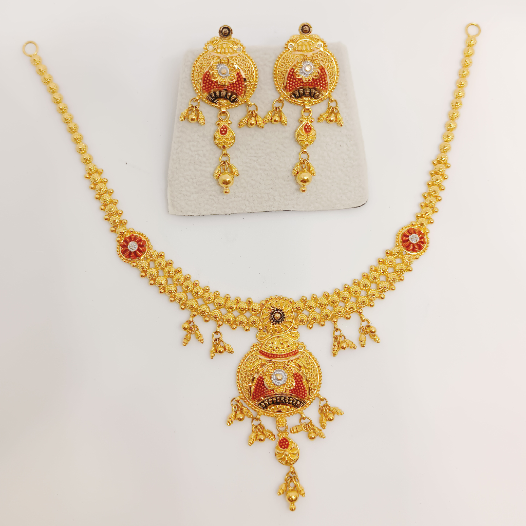 22k gold kalkatti design Necklace set