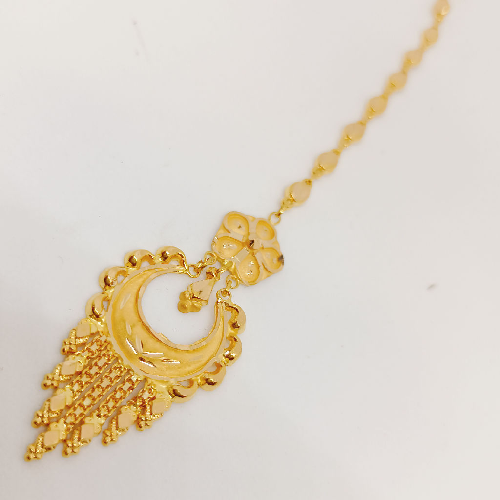 plain gold Maang tika