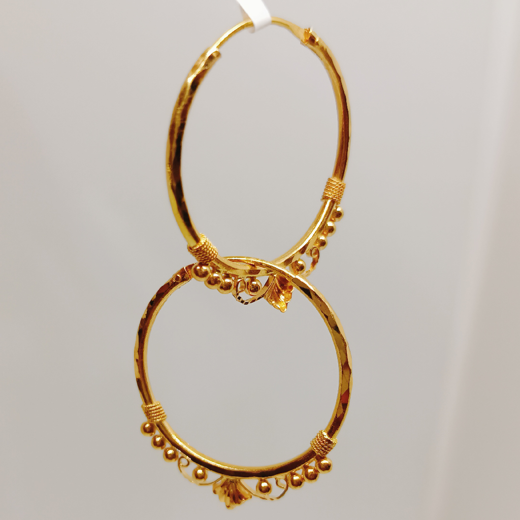 Gold Big Round Earrings