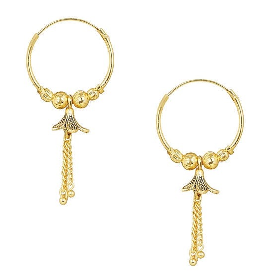 916 Gold Fancy Round Shape Latkan Earrings GJ-E03