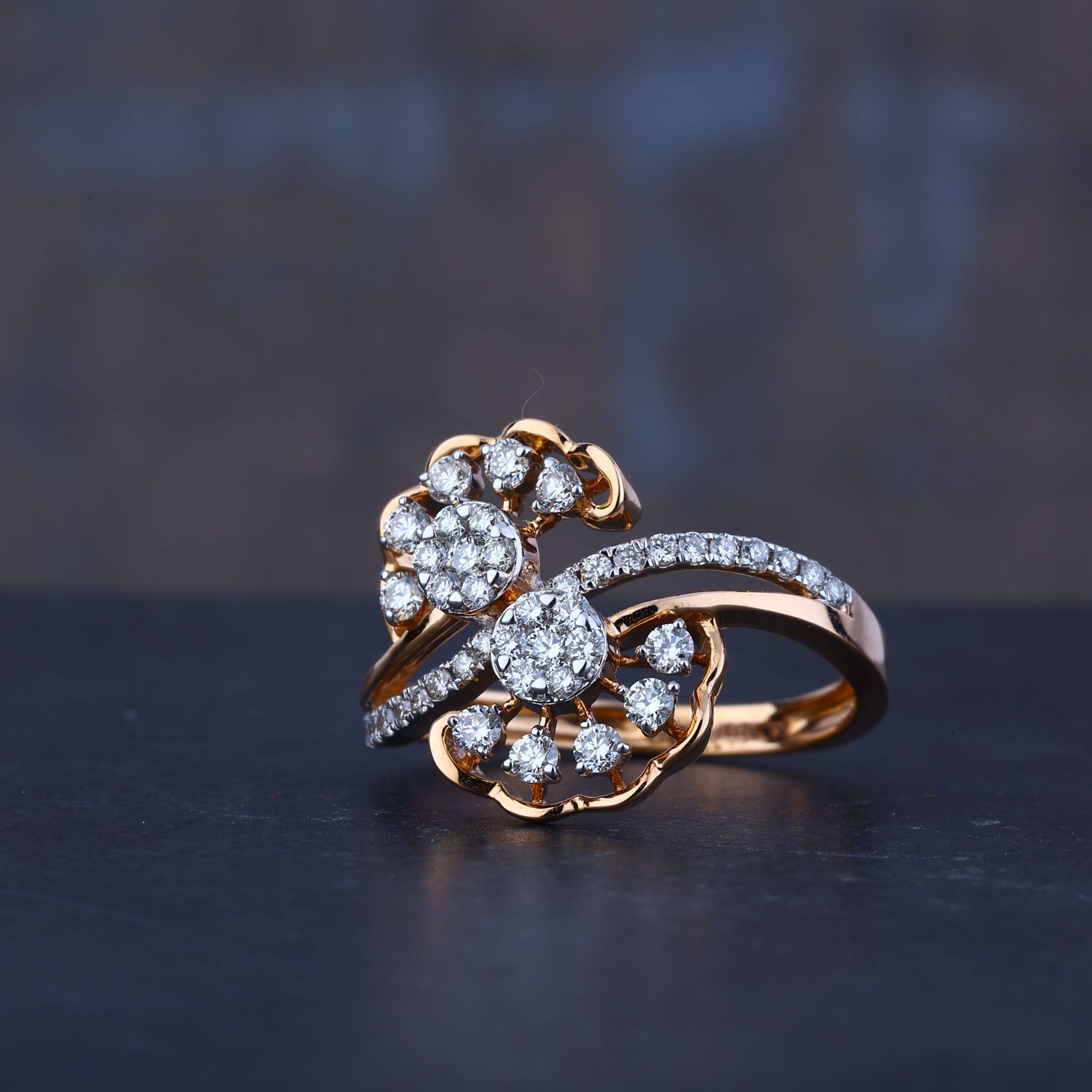 916 Gold Elegant Diamond Ring