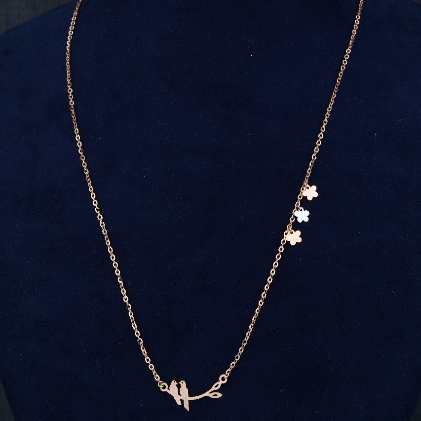 18kt/750  rose gold bird pendent chain for women