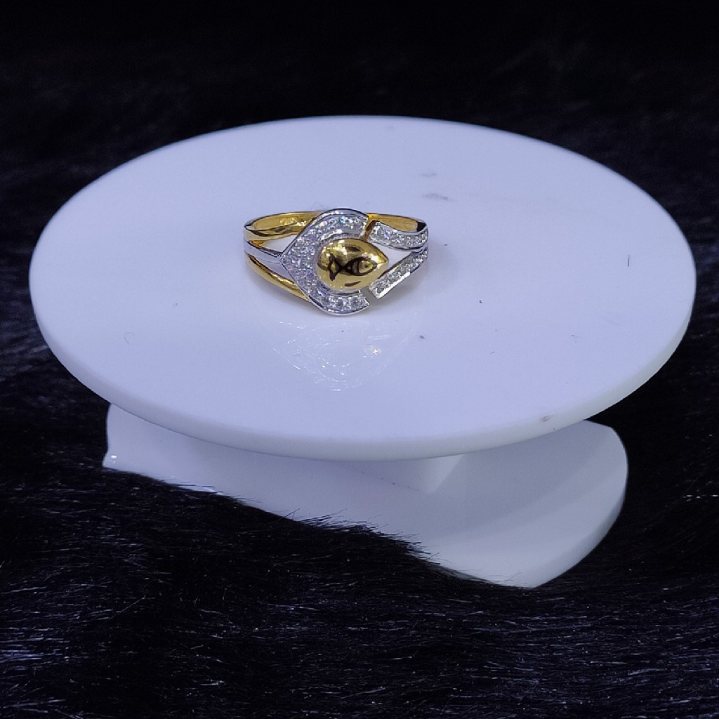 22kt/916 yellow gold lyra fish ring for women