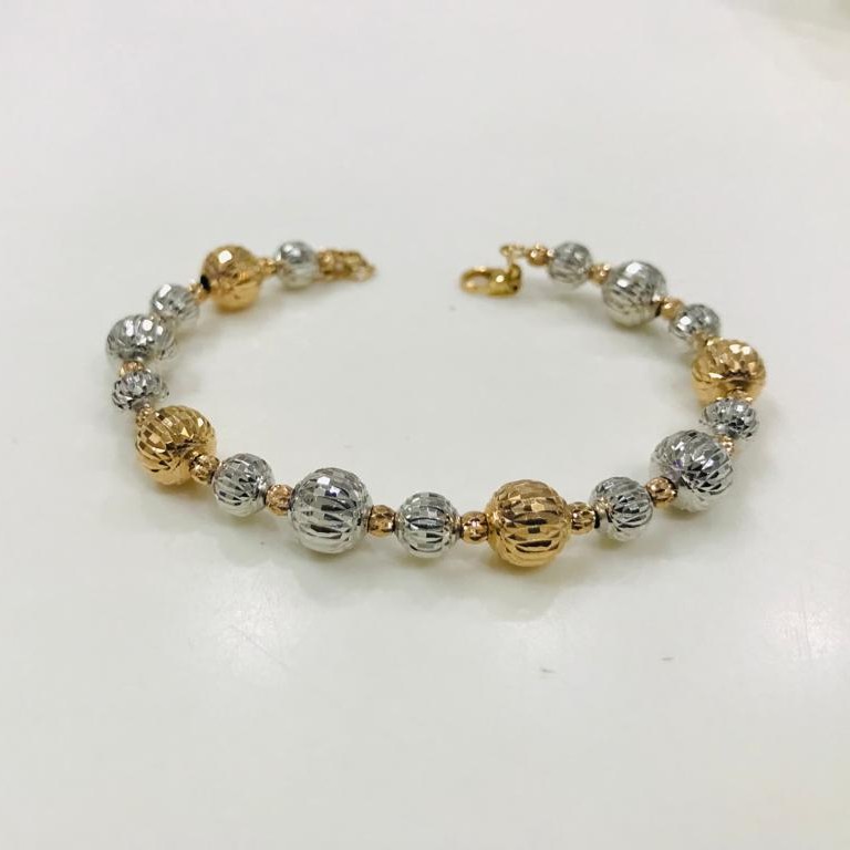 22Kt Yellow Gold Vertical Fancy Ball Rodiyam Brecelet For Women
