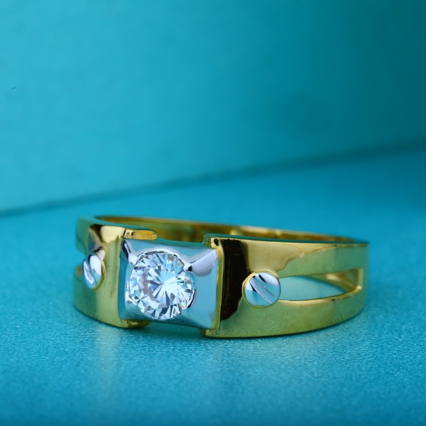 22Kt Yellow Gold Solitaire Confident Ring For Men