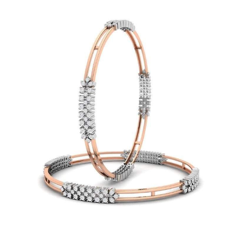 18KT Rose  Gold Ryalit Bangles For Women