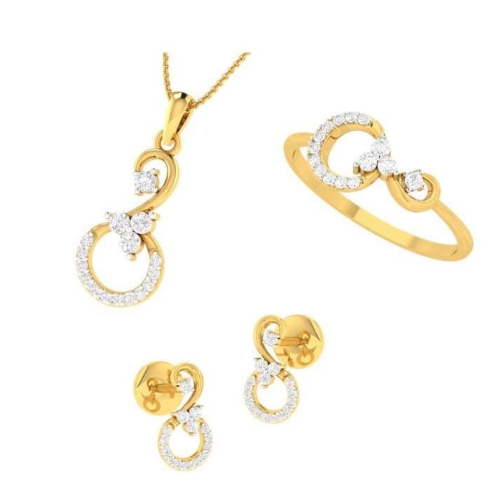 22KT Yellow Gold Philomena Combo Pendent Set for Women