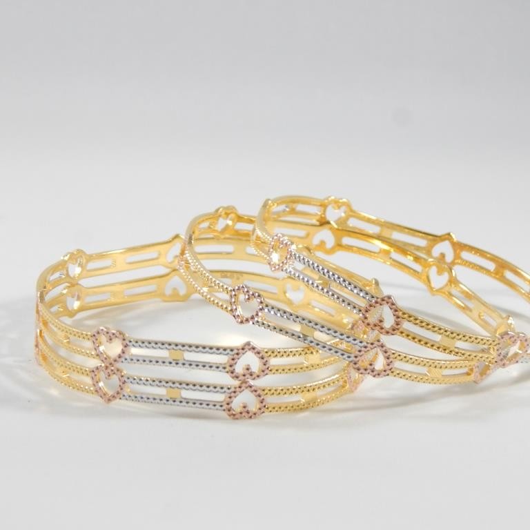 22KT Yellow Gold Aamina Heart Bangles for Women