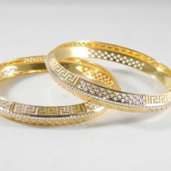 22Kt Gold Laser Cutting Rodiyam Bangles  For  Women