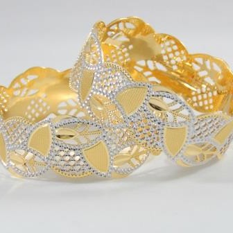 22kt gold laser cutting brash cnc bangles for women
