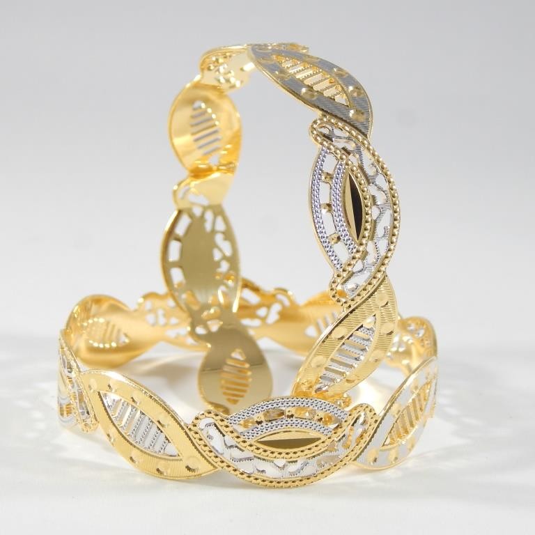 22KT yellow Gold Handcrafted Cutting Bangles For Women