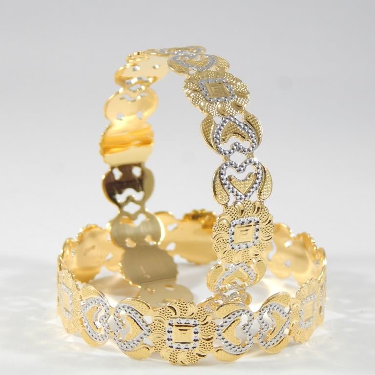 22KT yellow Gold Bangles For Loving Birds