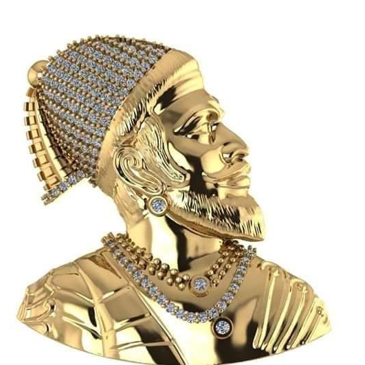 22Kt yellow Gold chhatrapati shivaji maharaj pendant For Men