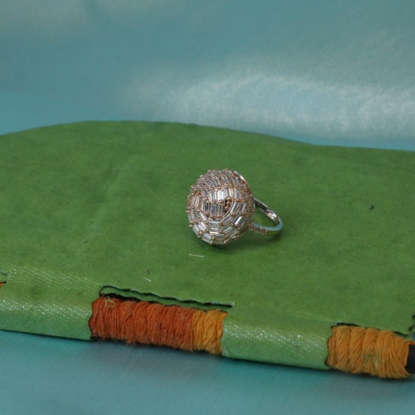 92.5 Sterling Silver Choki Two Tone Ladies Ring