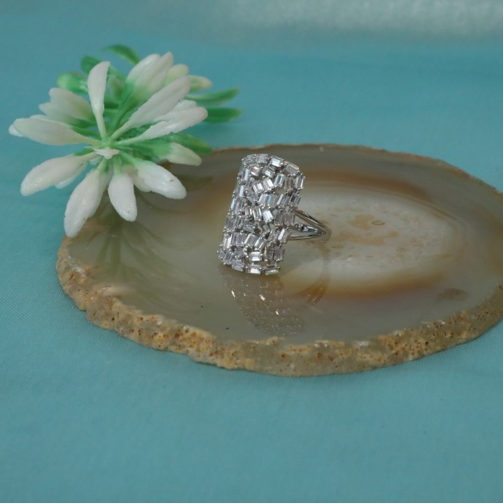 92.5 Sterling Silver Fancy Choki Stone Ring For Women