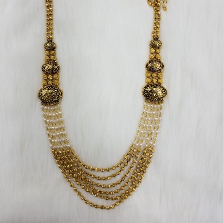 22KT Gold Expensive Long Moti Mala For Women