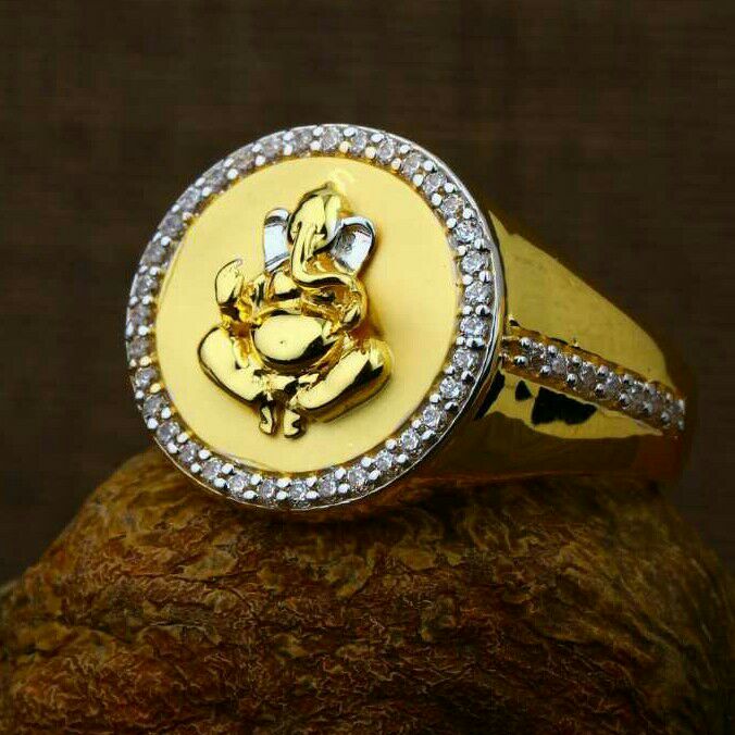 Attractive Ganesh gents ring 22kt