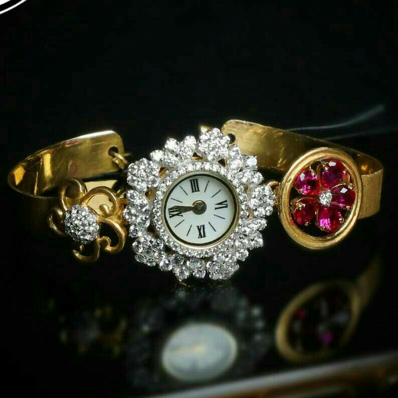 22kt Gold Cz Ladies Watch