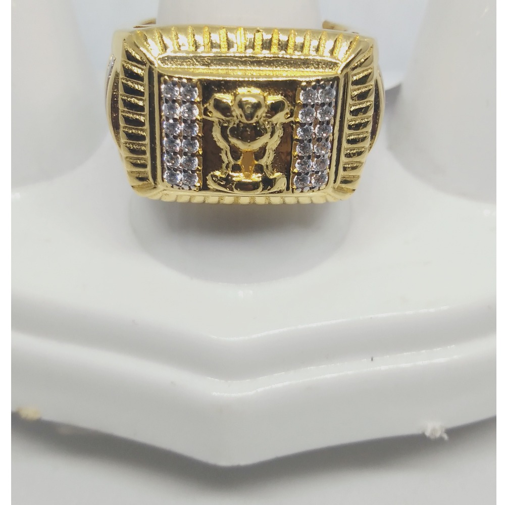 916 Gold Gents Najrana Ring With Lion Design