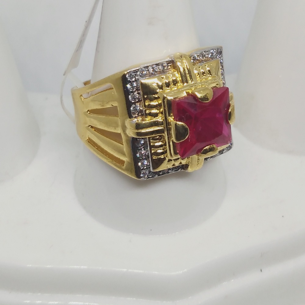 916 Gold Antique Gents Azuki Ring