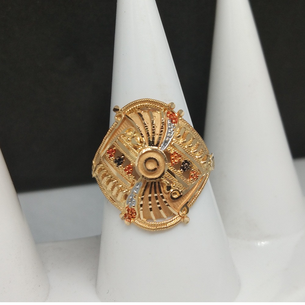 916 Designer Ladies Gold Plaster Ring