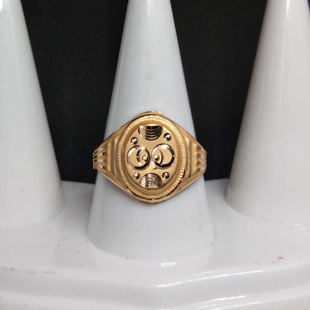 22KT Plain Gold Antique Design Gents Ring
