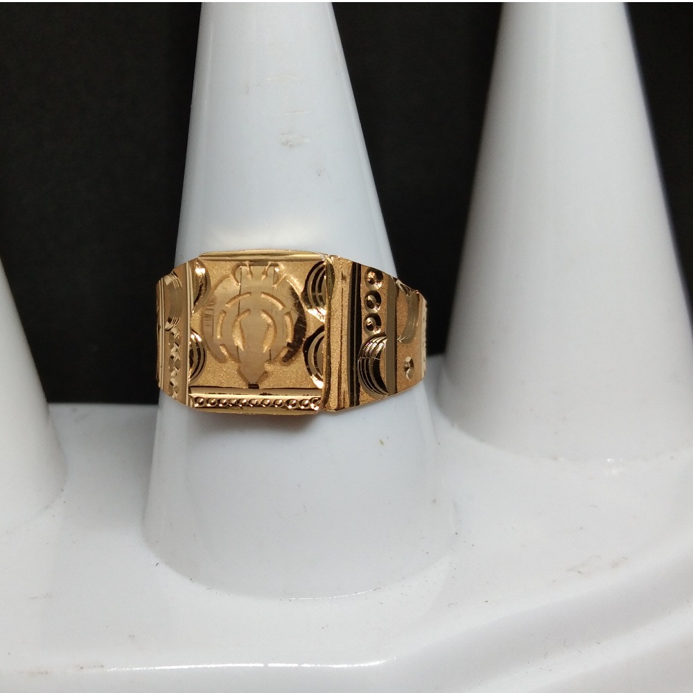 916 Antique Gold Designer Gents Ring